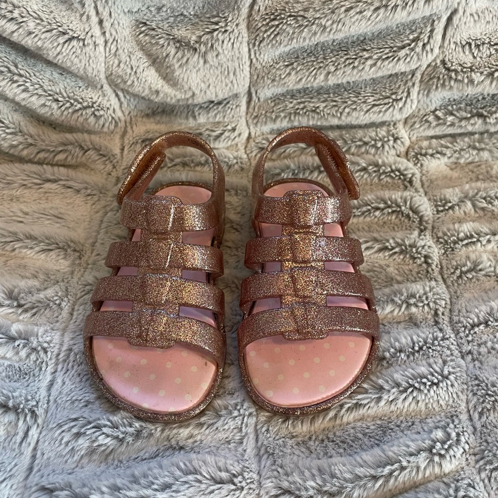 Cat & Jack pink sparkle toddler sandals, size 6